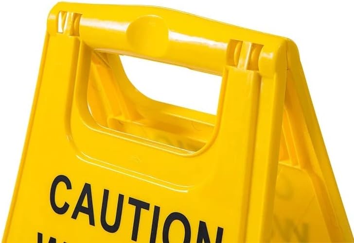 Bazaar Bundle 24' Warning sign "CAUTION WET FLOOR" sign double sided fold-out bilingual for public safety indoors and outdoors with two language English/Spanish - Image 2